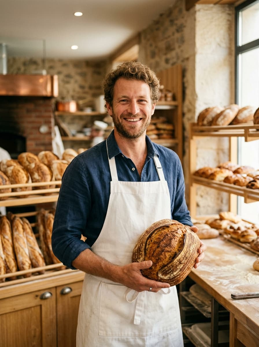 Eliot Adriansen dans le fournil PAN’TERRA à Lodève